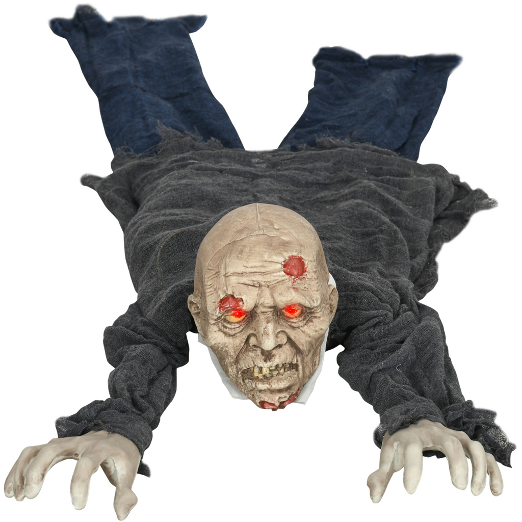 HOMCOM 5.2ft Halloween Outdoor Decoration Crawling Zombie, Sound Activated
