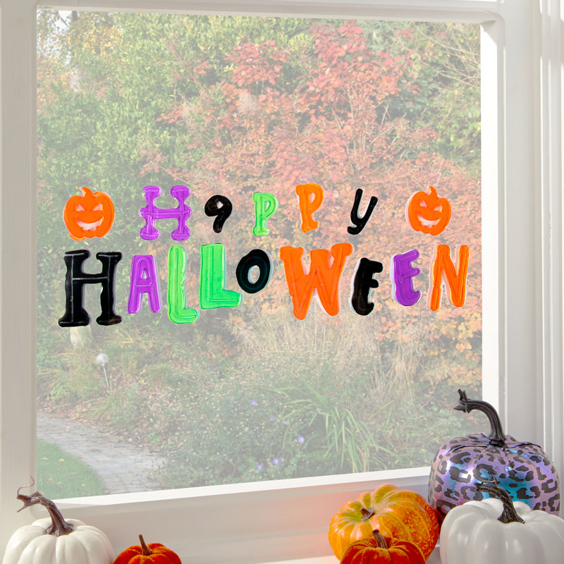 Cute Happy Halloween Gel Window Cling