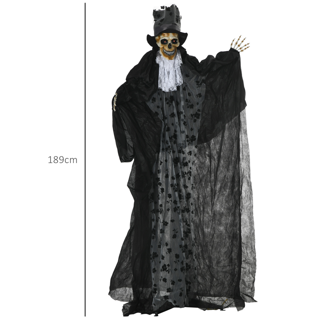 Outsunny 189cm Animated Prop Ghost Bridegroom, Indoor Halloween Decorations